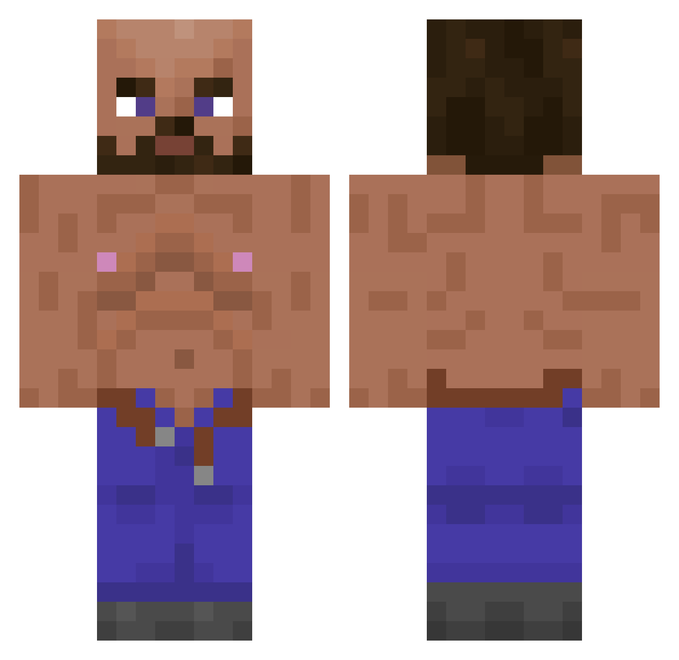 rekoway Minecraft skin, front and back view