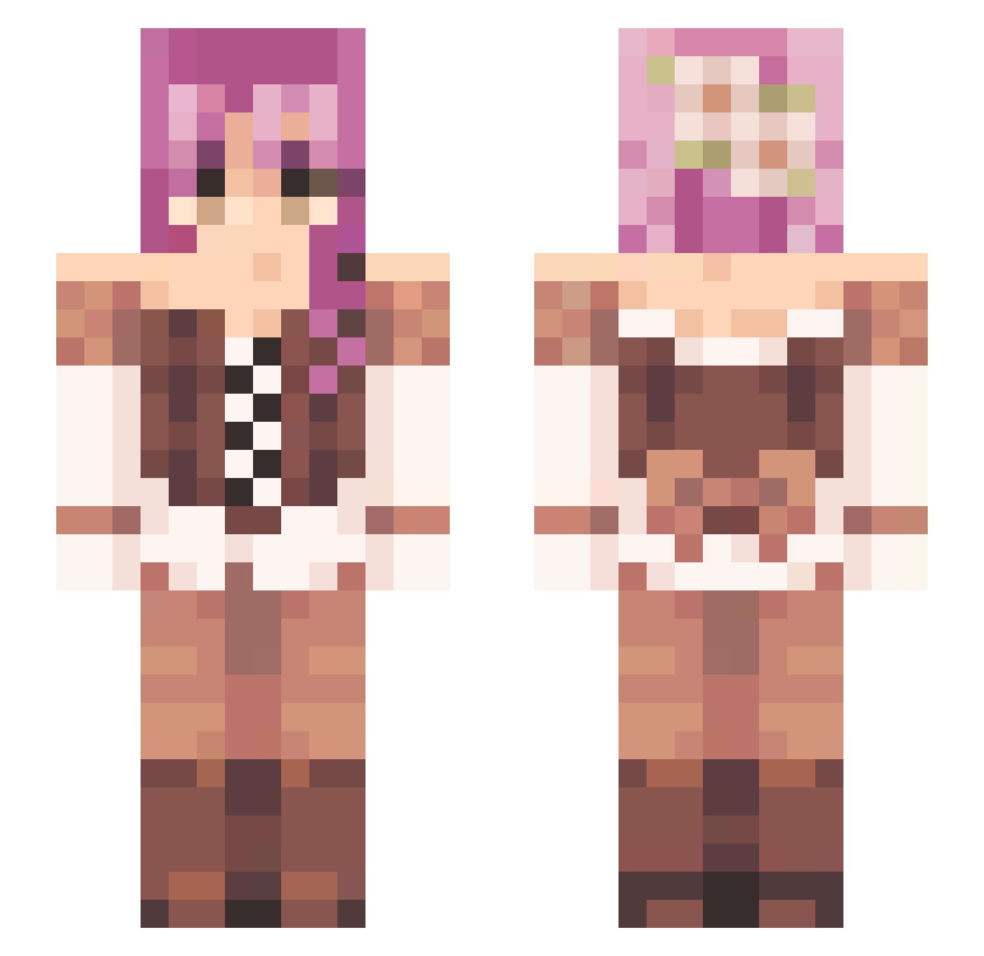 XAVI_X104 Minecraft skin, front and back view