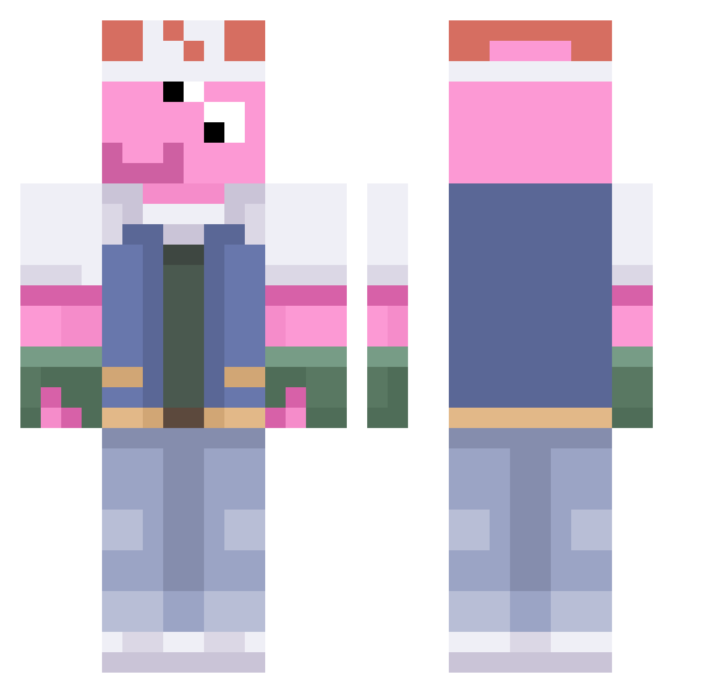 peanut172 Minecraft skin, front and back view