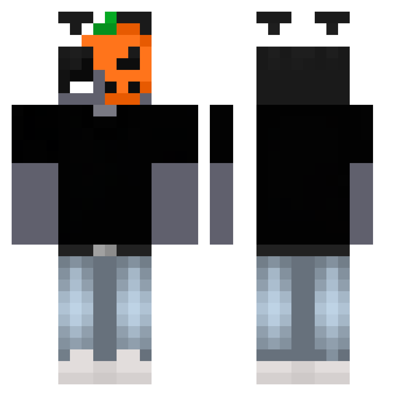 Jesse20TsUwuKitt Minecraft skin, front and back view
