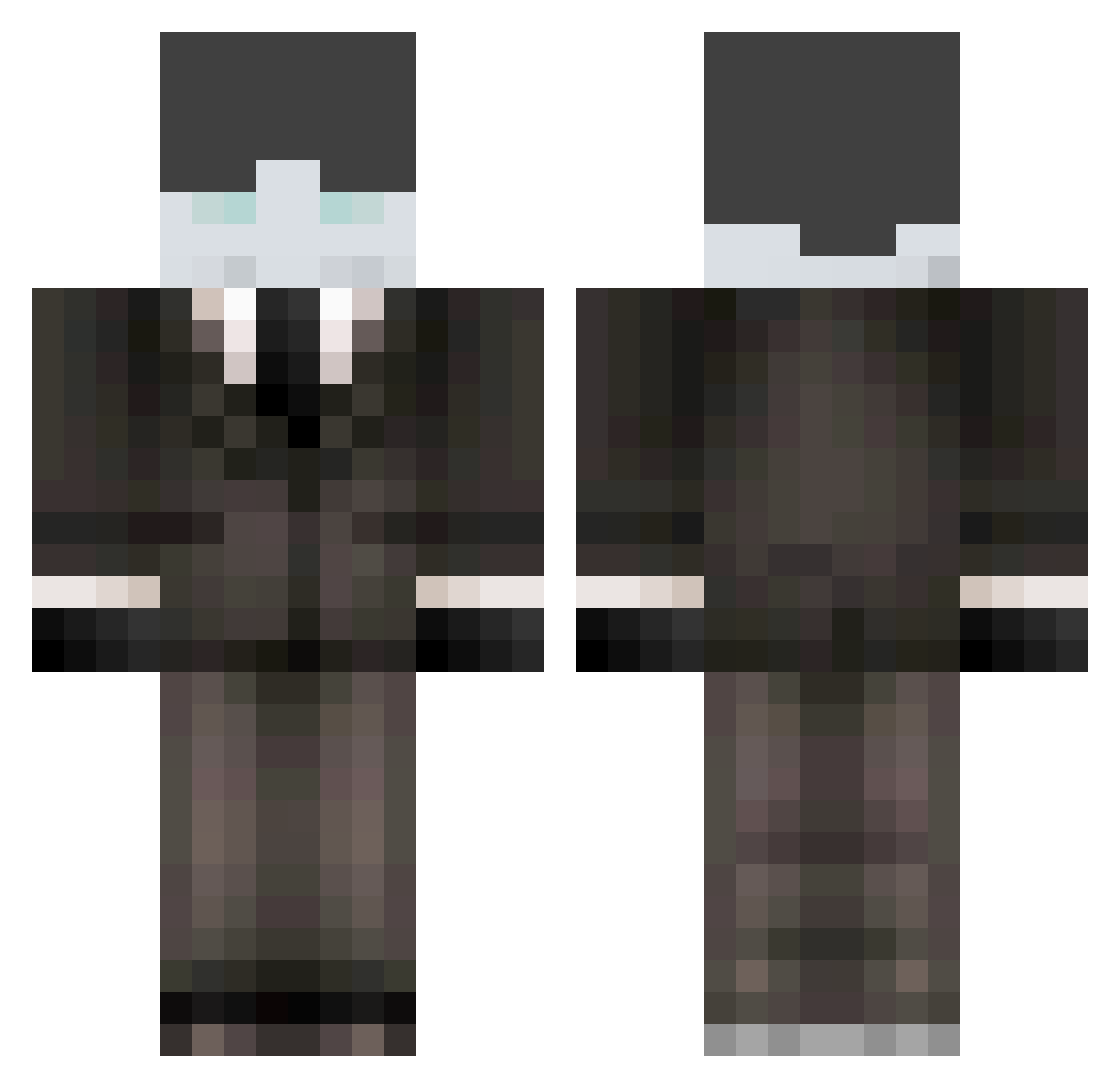 Nixovio Minecraft skin, front and back view