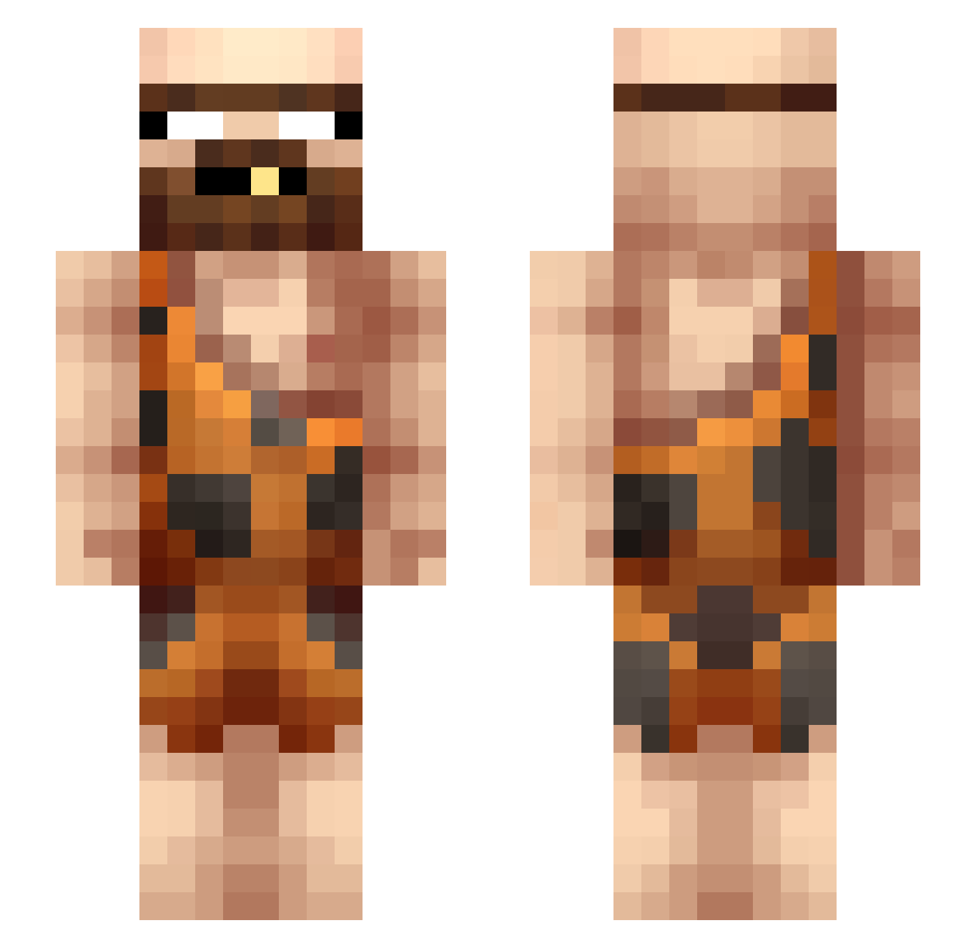 prentits Minecraft skin, front and back view