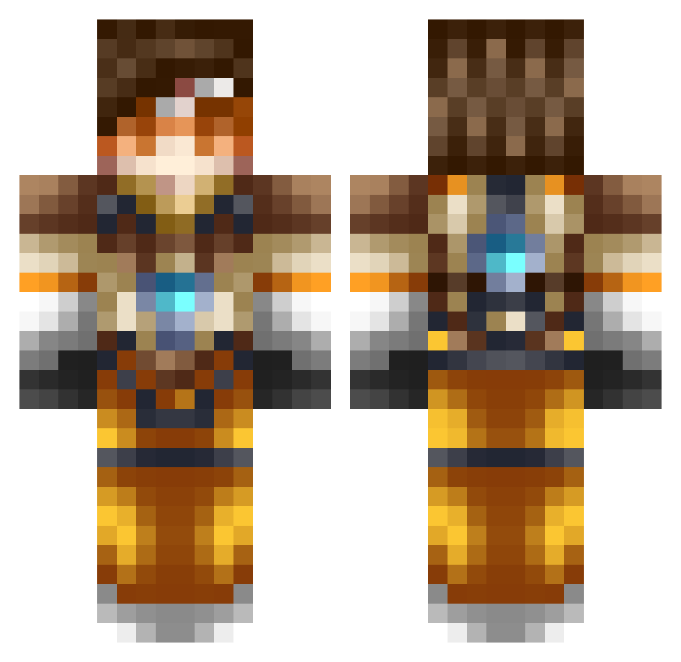 amgel Minecraft skin, front and back view