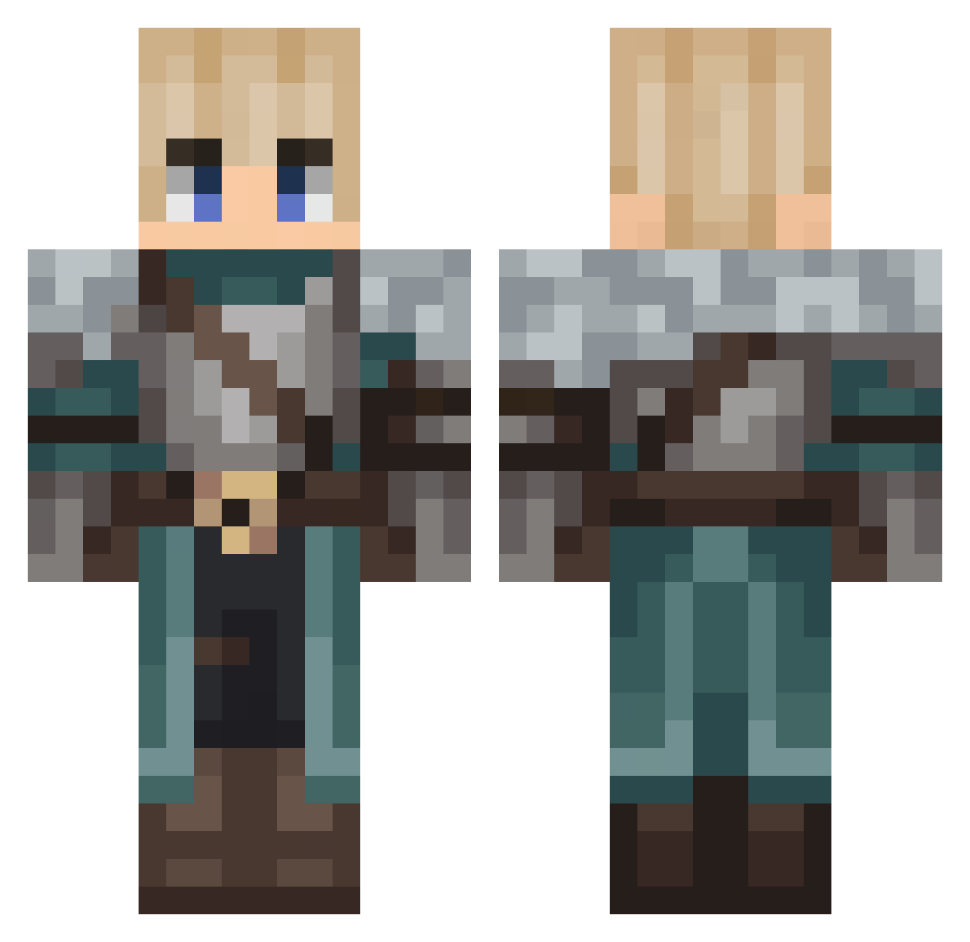 peplepeple Minecraft skin, front and back view