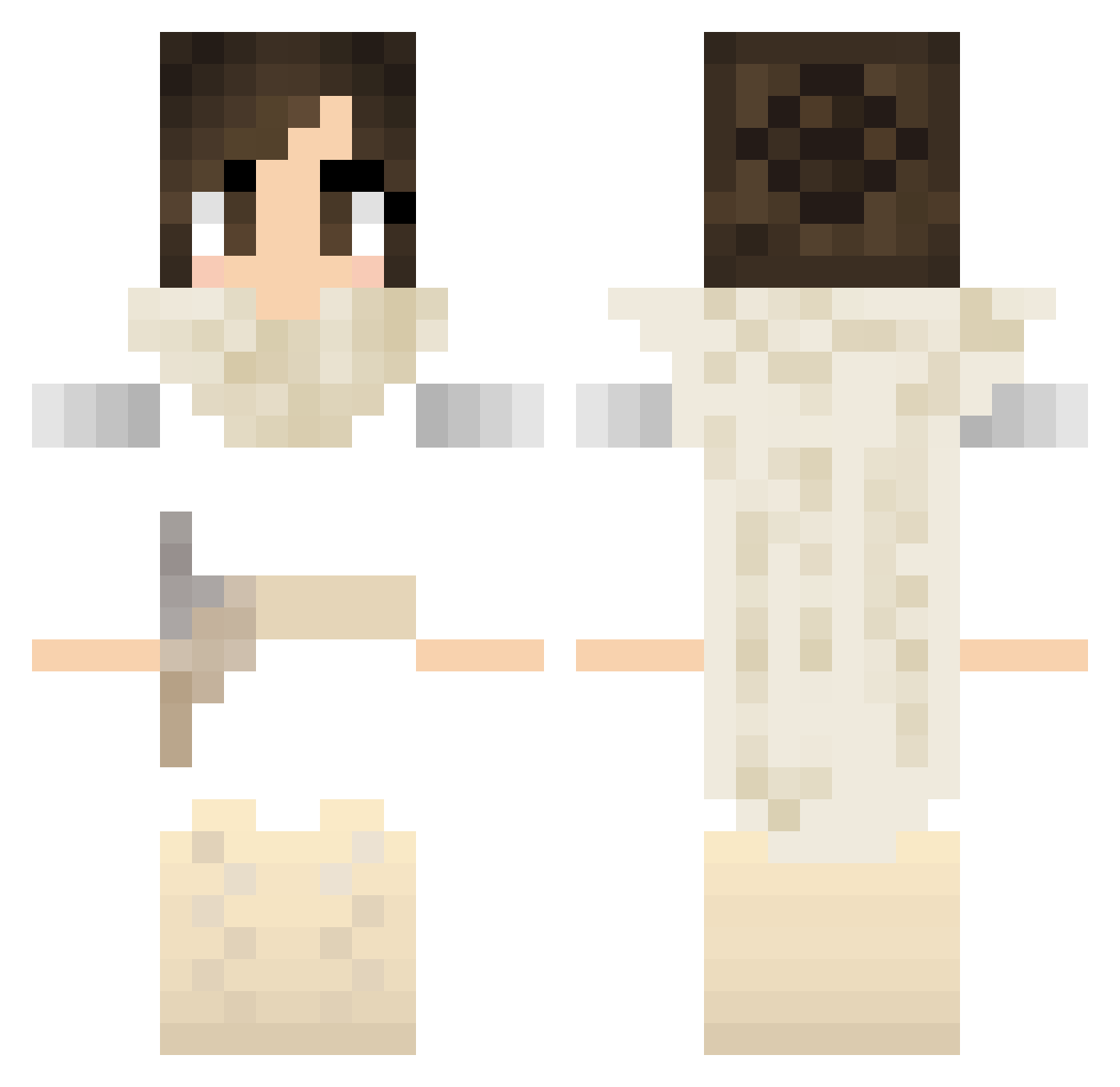 animepewdiepie Minecraft skin, front and back view