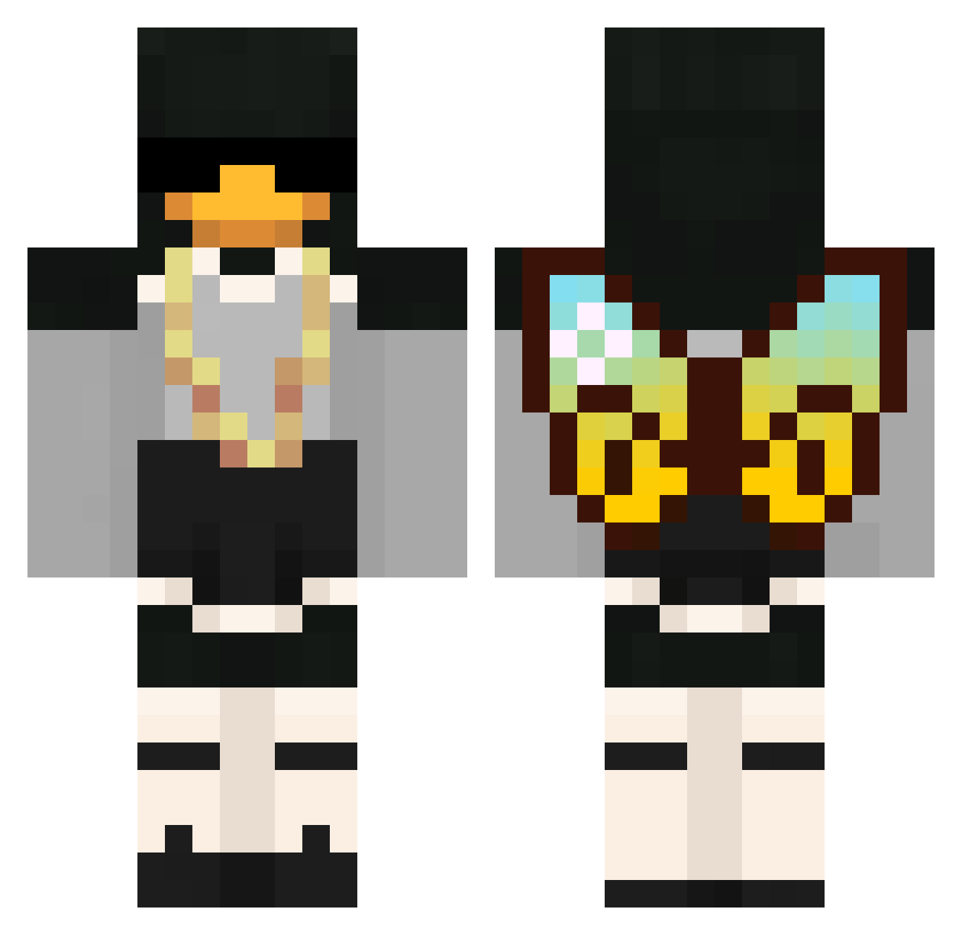 FilsDeBus Minecraft skin, front and back view