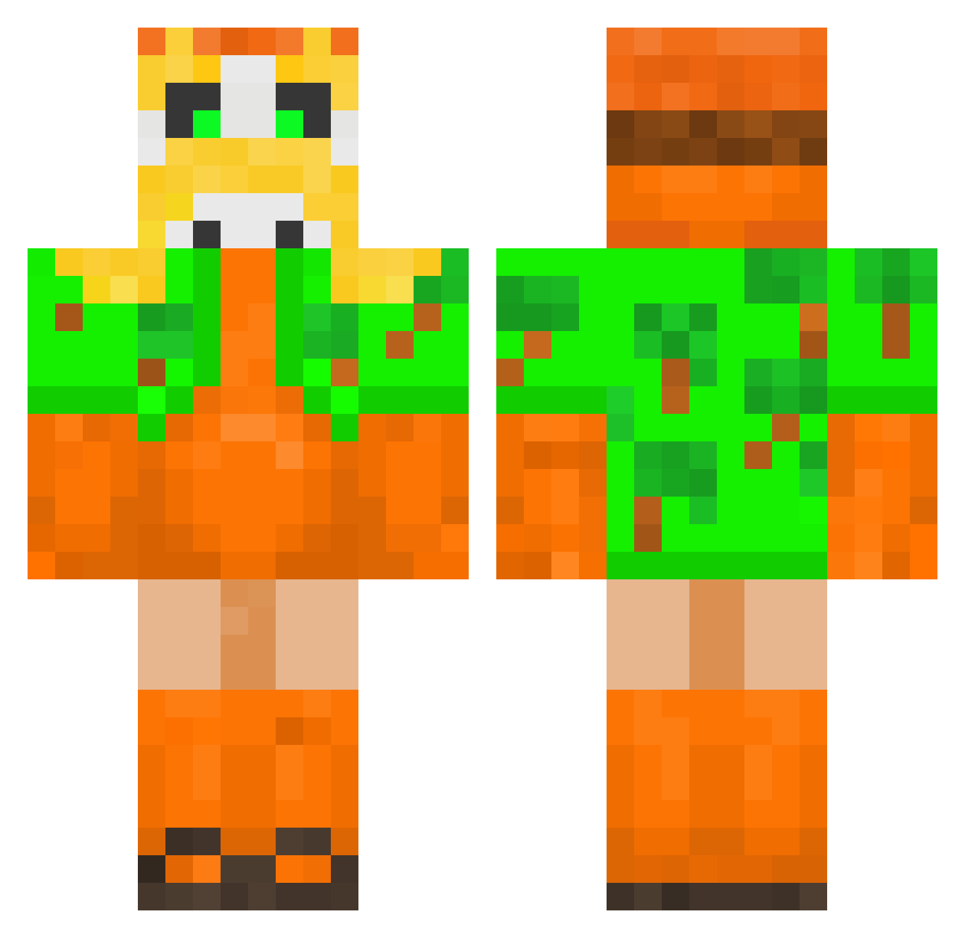 peacefulkaos00 Minecraft skin, front and back view