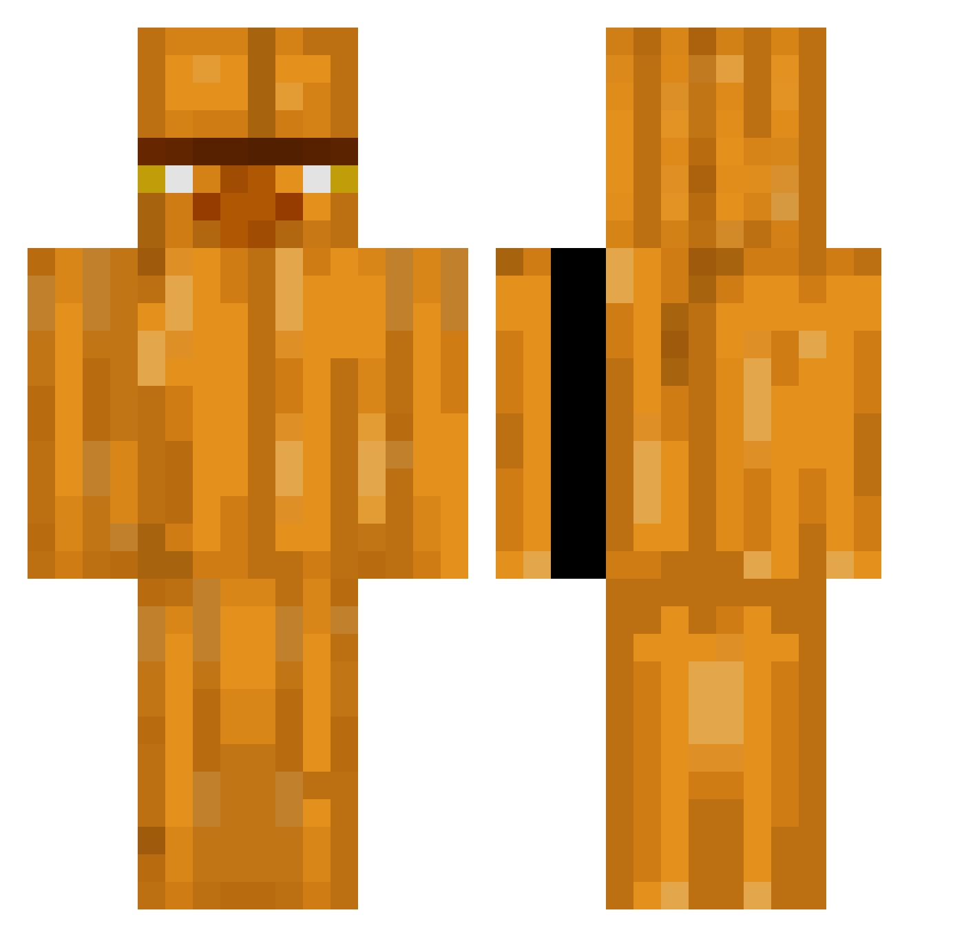 BarelyKaizen Minecraft skin, front and back view