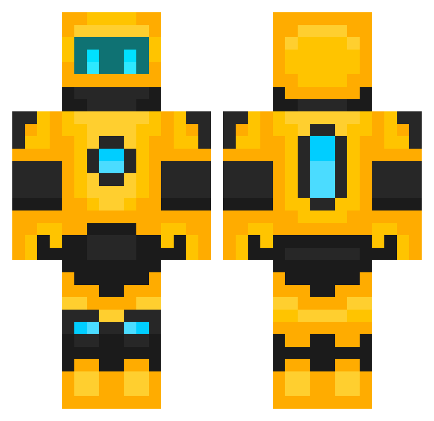 Soleryx Minecraft skin, front and back view