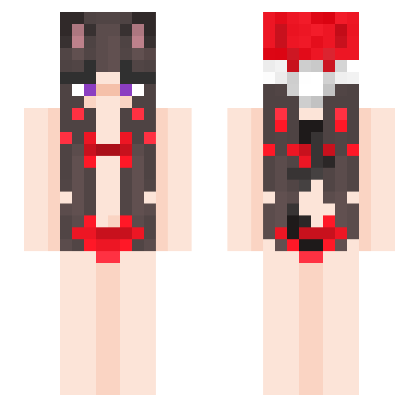 Juleczka6969 Minecraft skin, front and back view