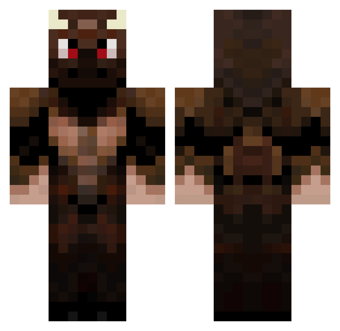 RudolphRick Minecraft skin, front and back view
