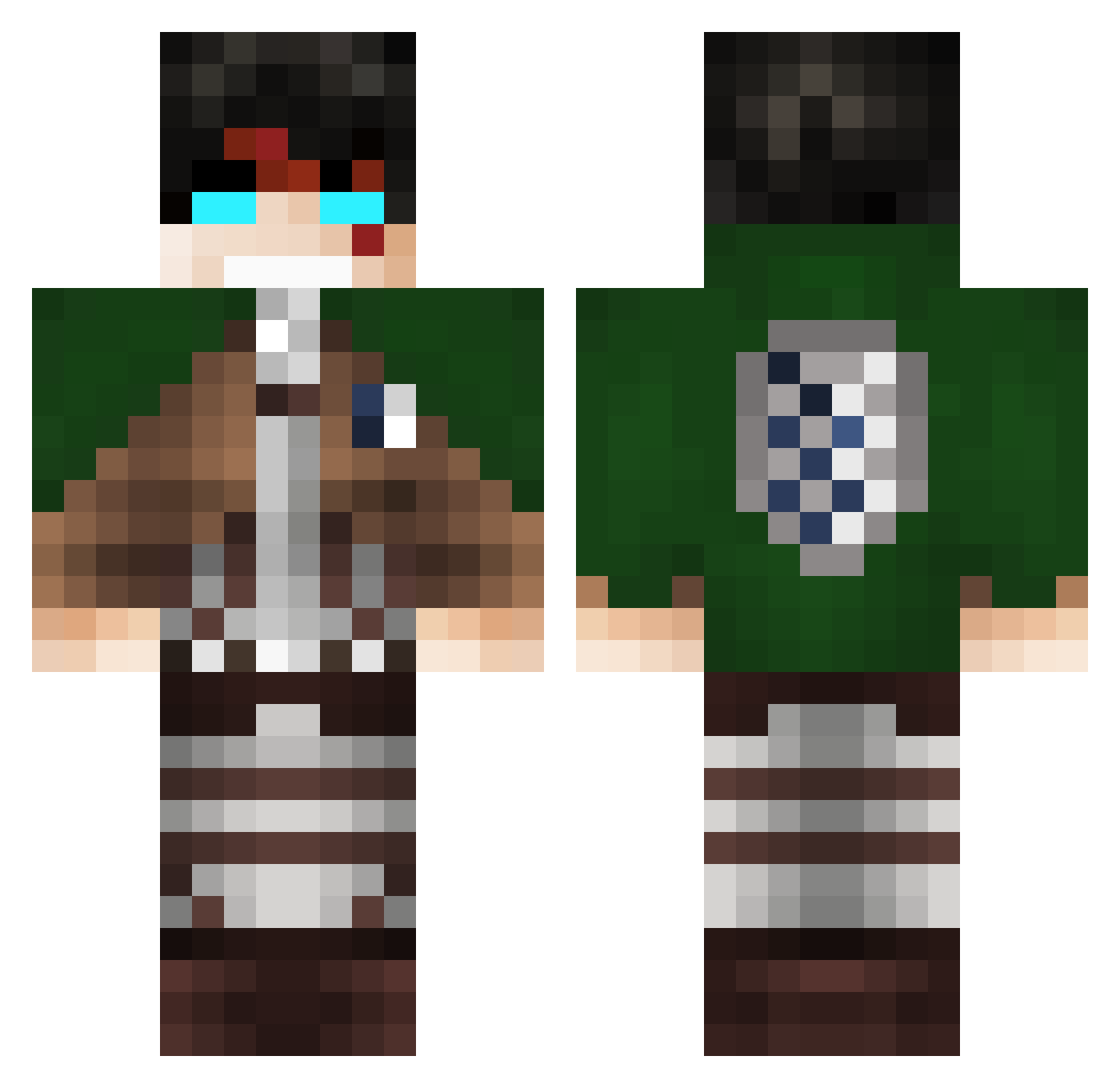 zzxxyoloxxzz Minecraft skin, front and back view
