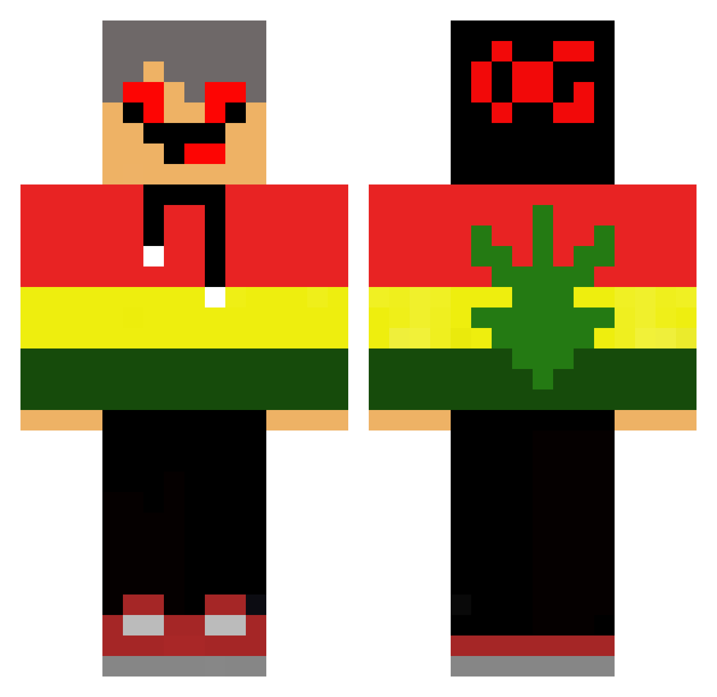 TomasC Minecraft skin, front and back view