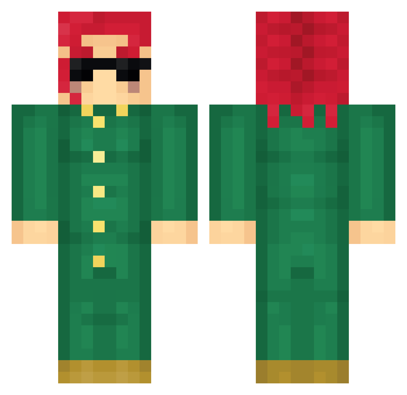 Blueunity Minecraft skin, front and back view