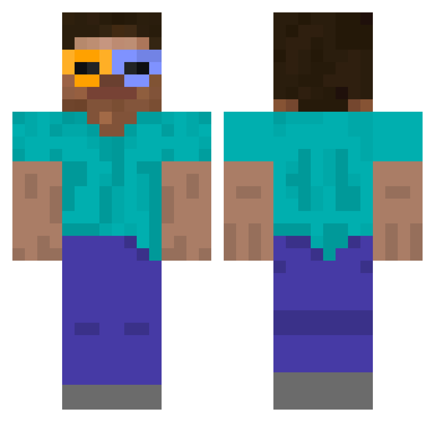 Nikodemek234 Minecraft skin, front and back view