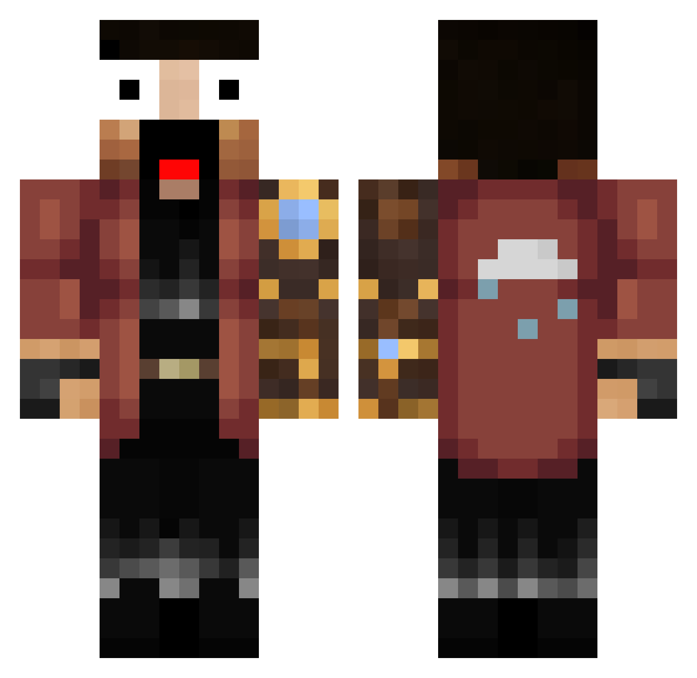 Kocara Minecraft skin, front and back view