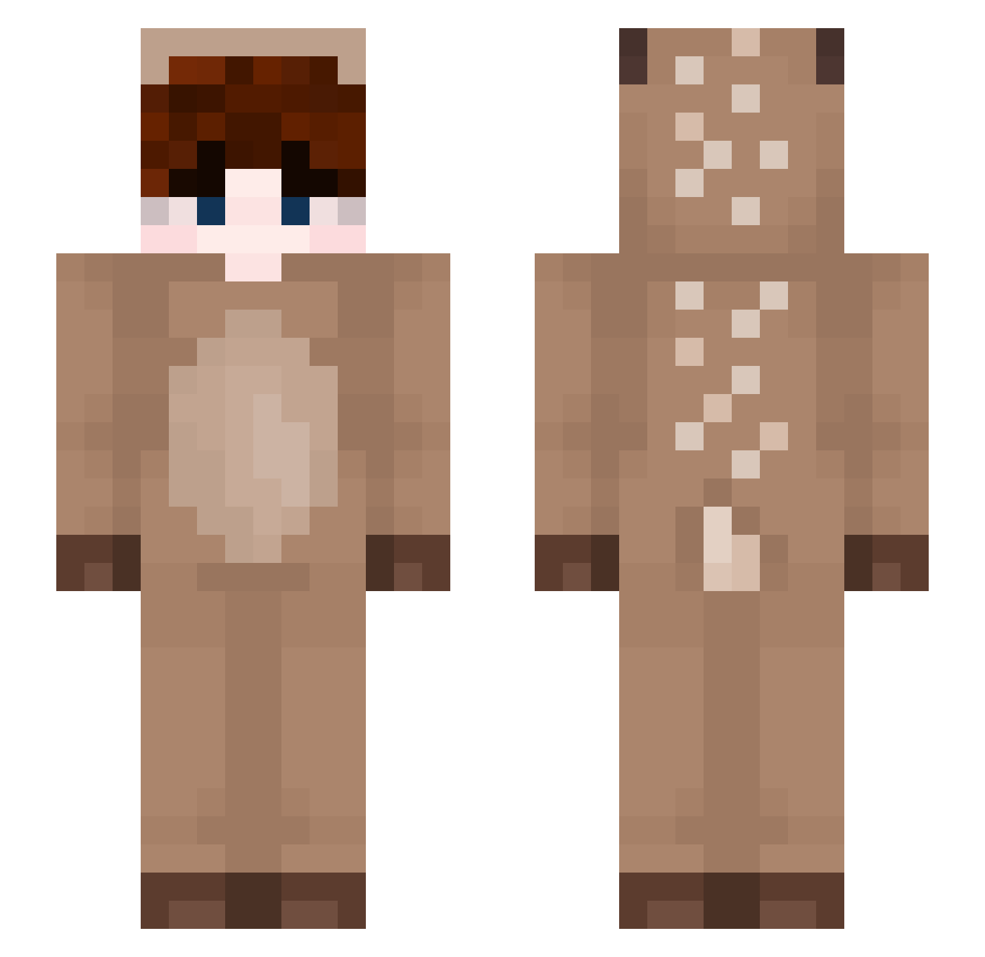 wvereboy Minecraft skin, front and back view