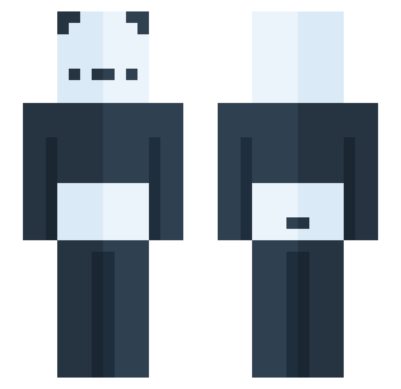 untakenn Minecraft skin, front and back view