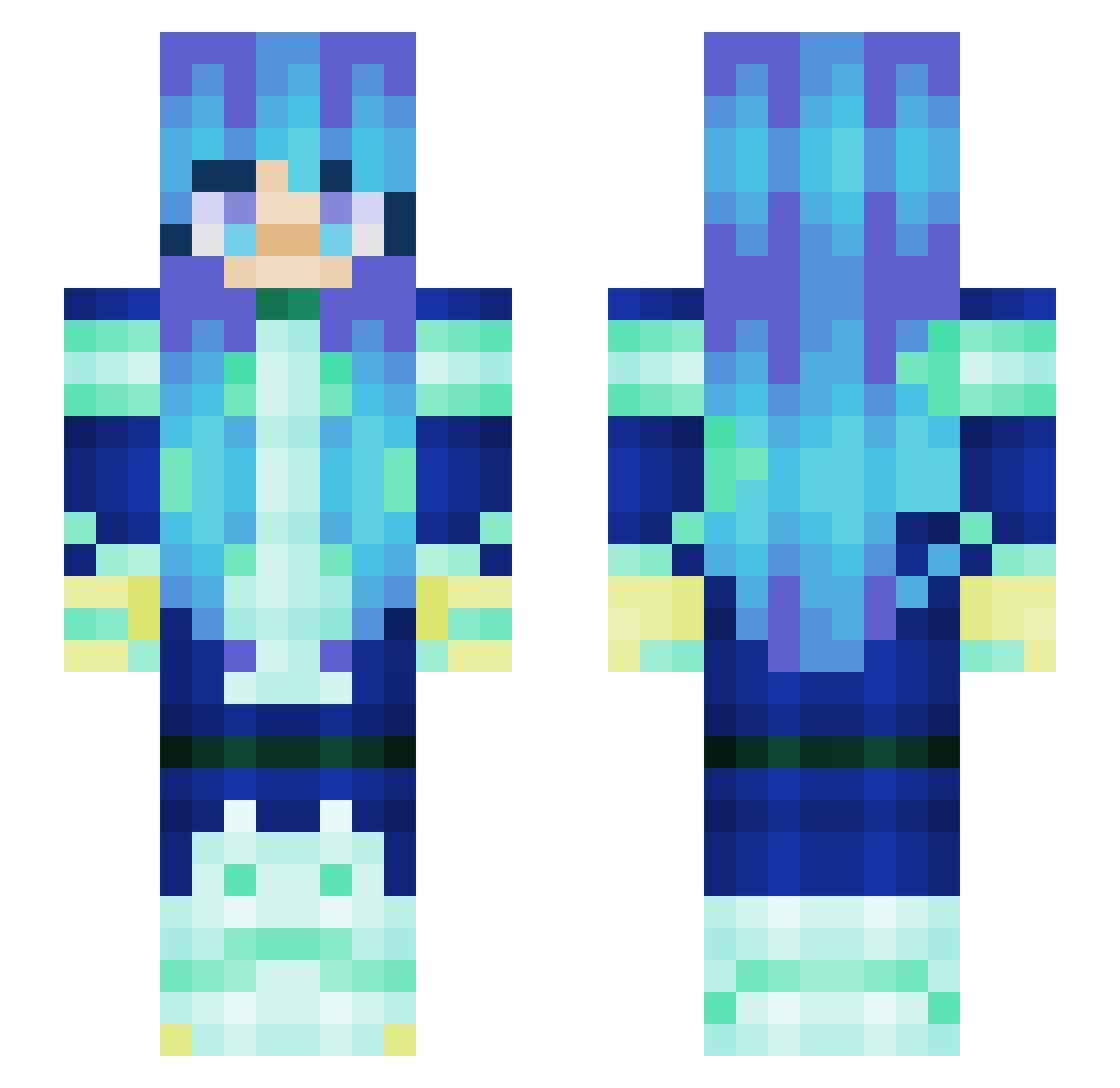 Aiiko_7 Minecraft skin, front and back view