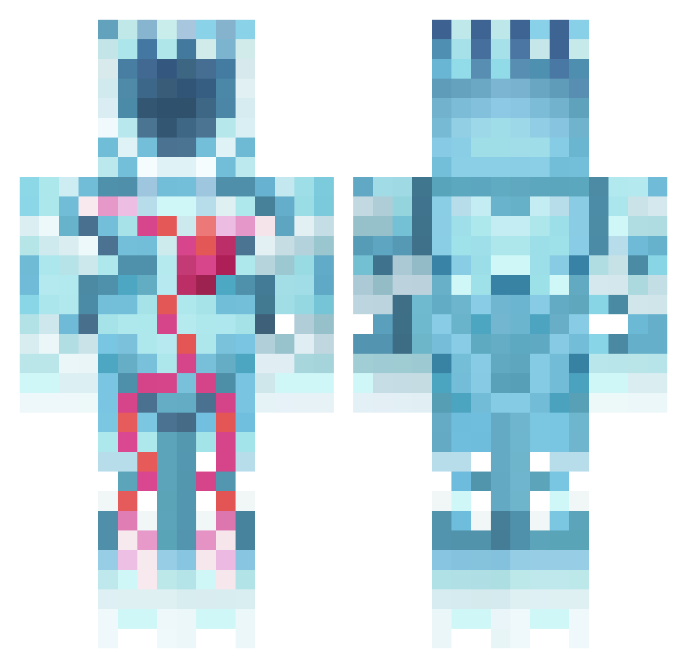 kokopoko334 Minecraft skin, front and back view