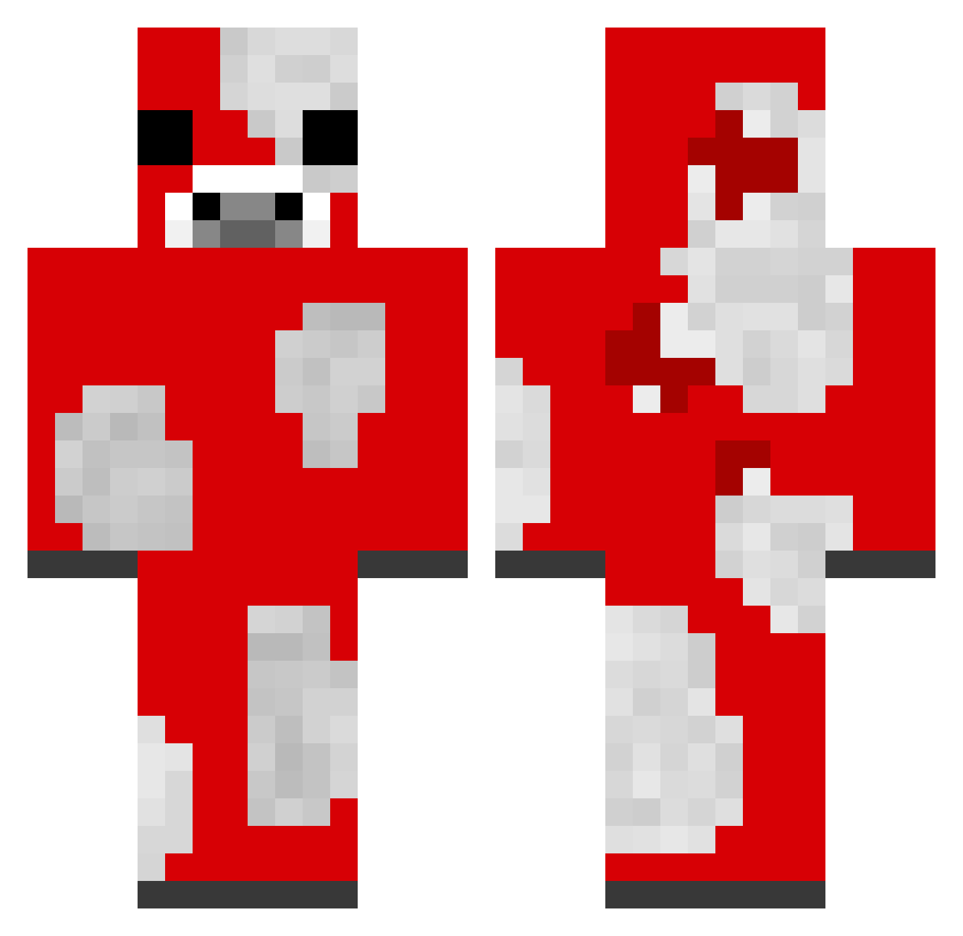 AdamRac Minecraft skin, front and back view