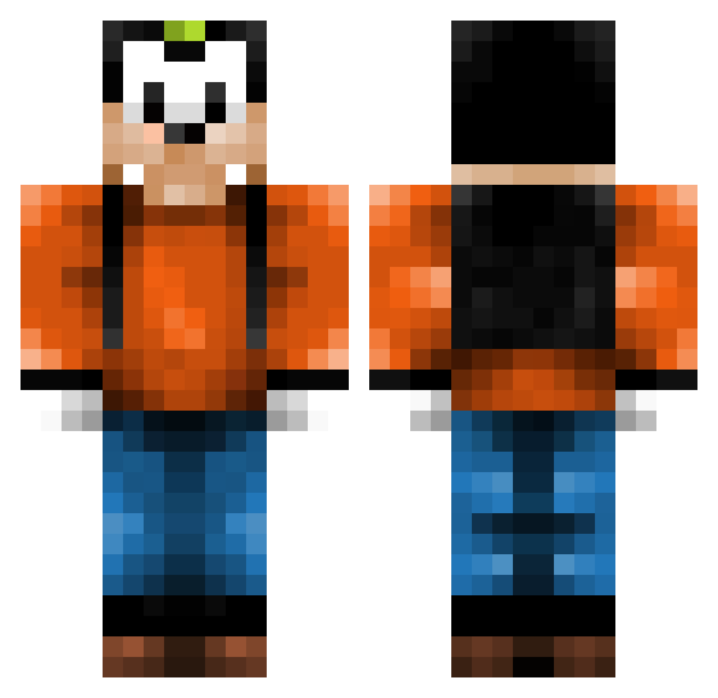 Seb121 Minecraft skin, front and back view