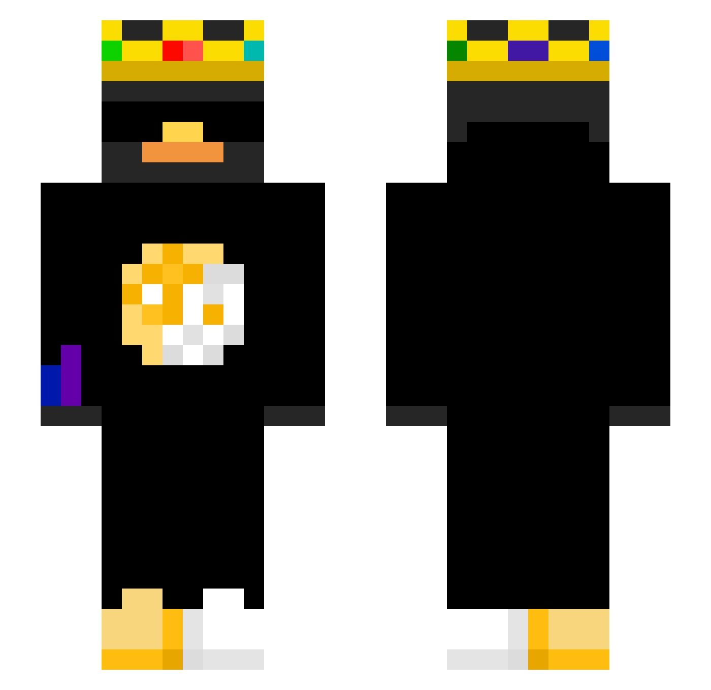 waddles451 Minecraft skin, front and back view
