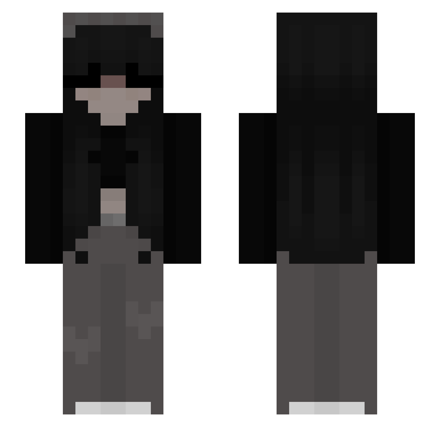 yLet1cia Minecraft skin, front and back view