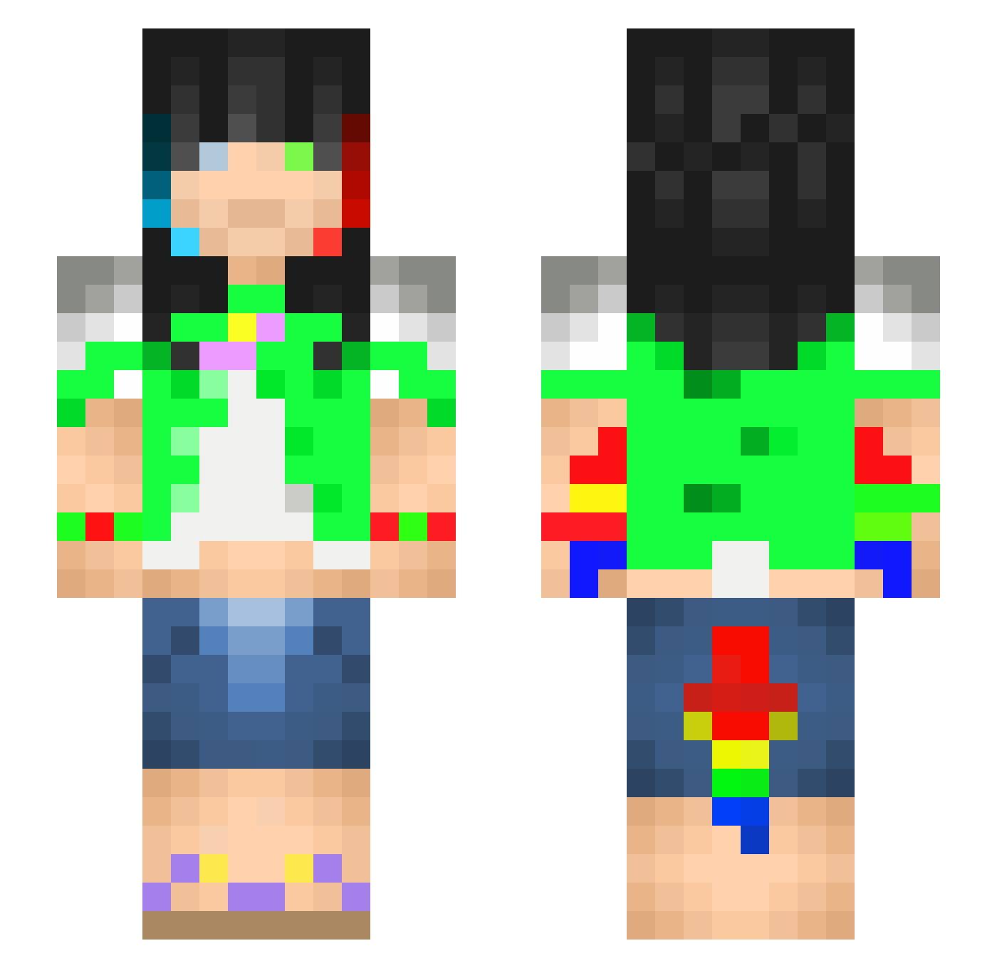 Chofdt Minecraft skin, front and back view