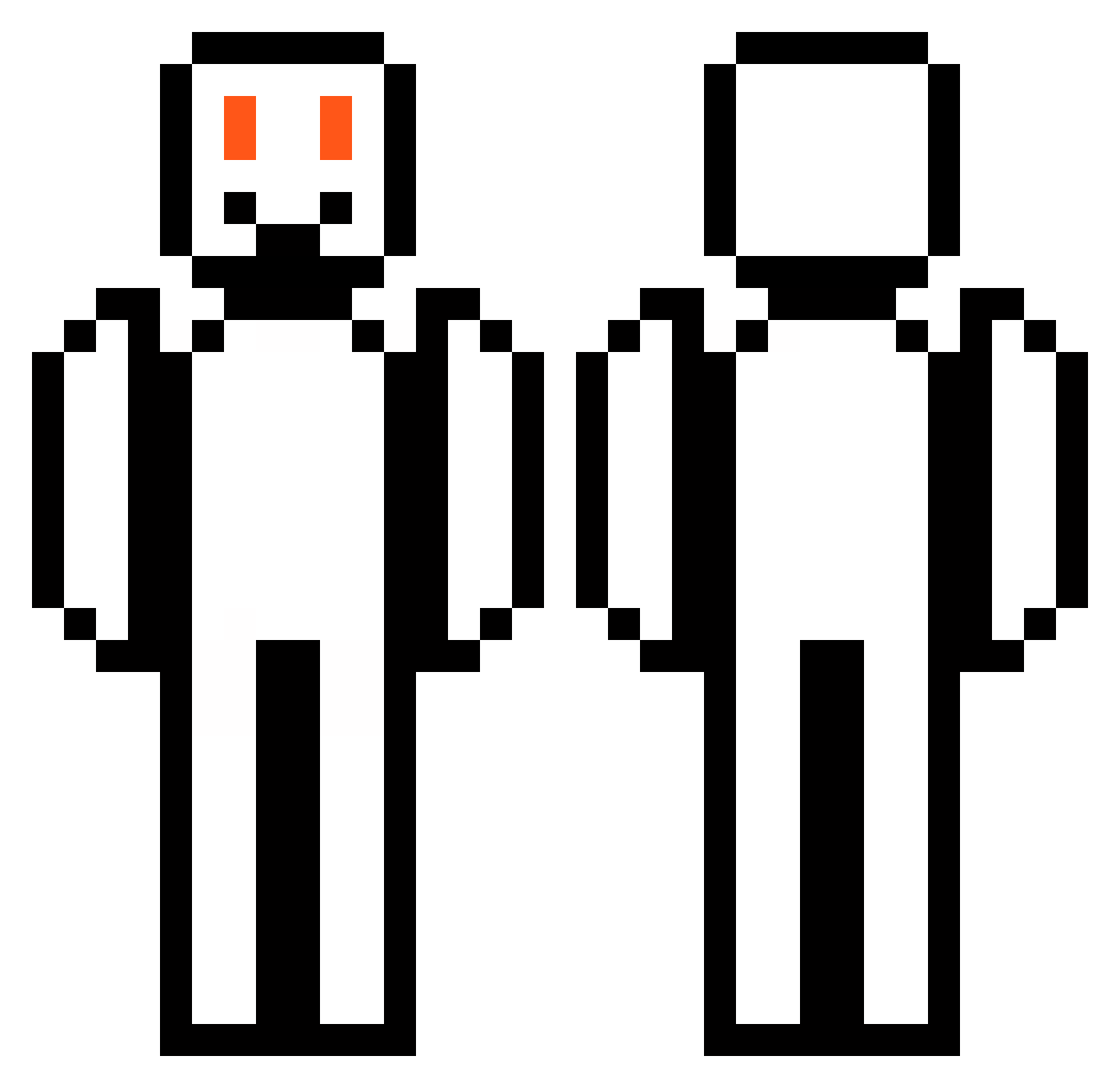 TUZA_Long Minecraft skin, front and back view