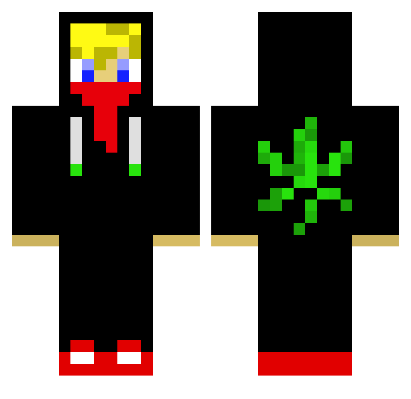 CarimTv Minecraft skin, front and back view