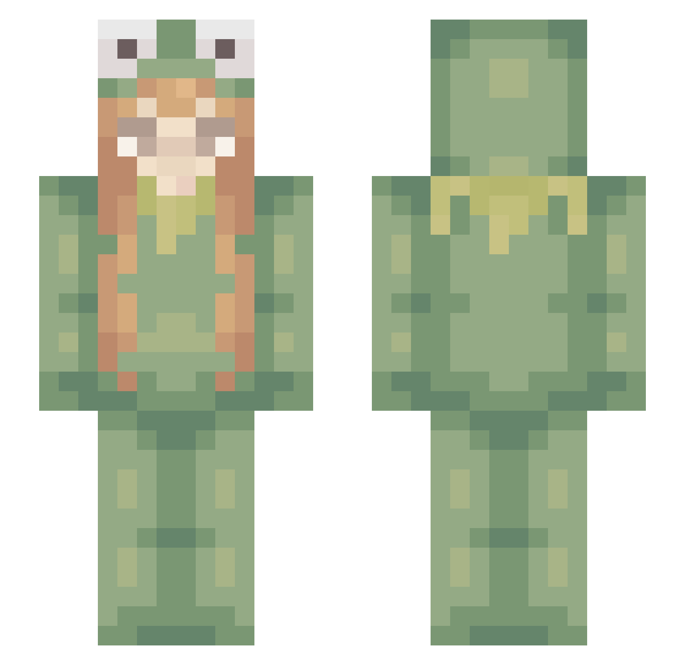 cottagefaire Minecraft skin, front and back view