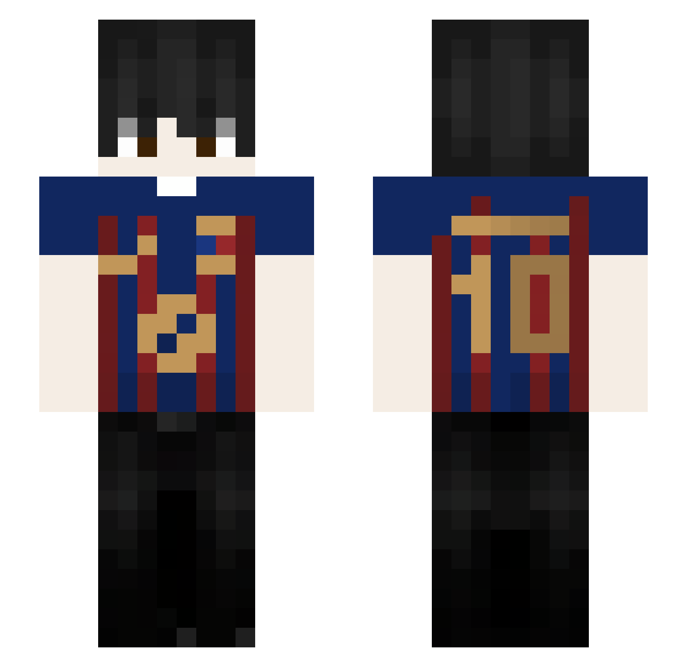 Kr0nzz Minecraft skin, front and back view
