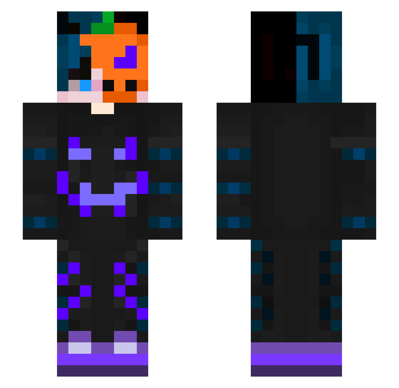 Serpent08 Minecraft skin, front and back view