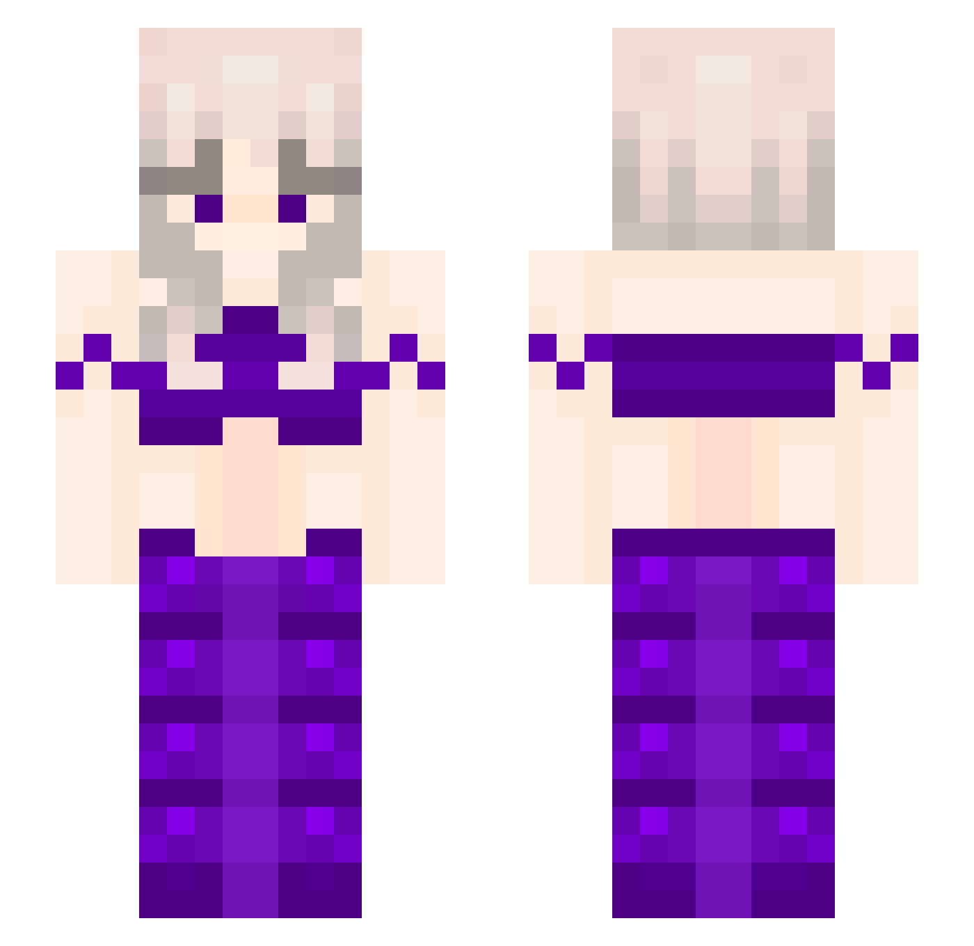 Hannaih Minecraft skin, front and back view