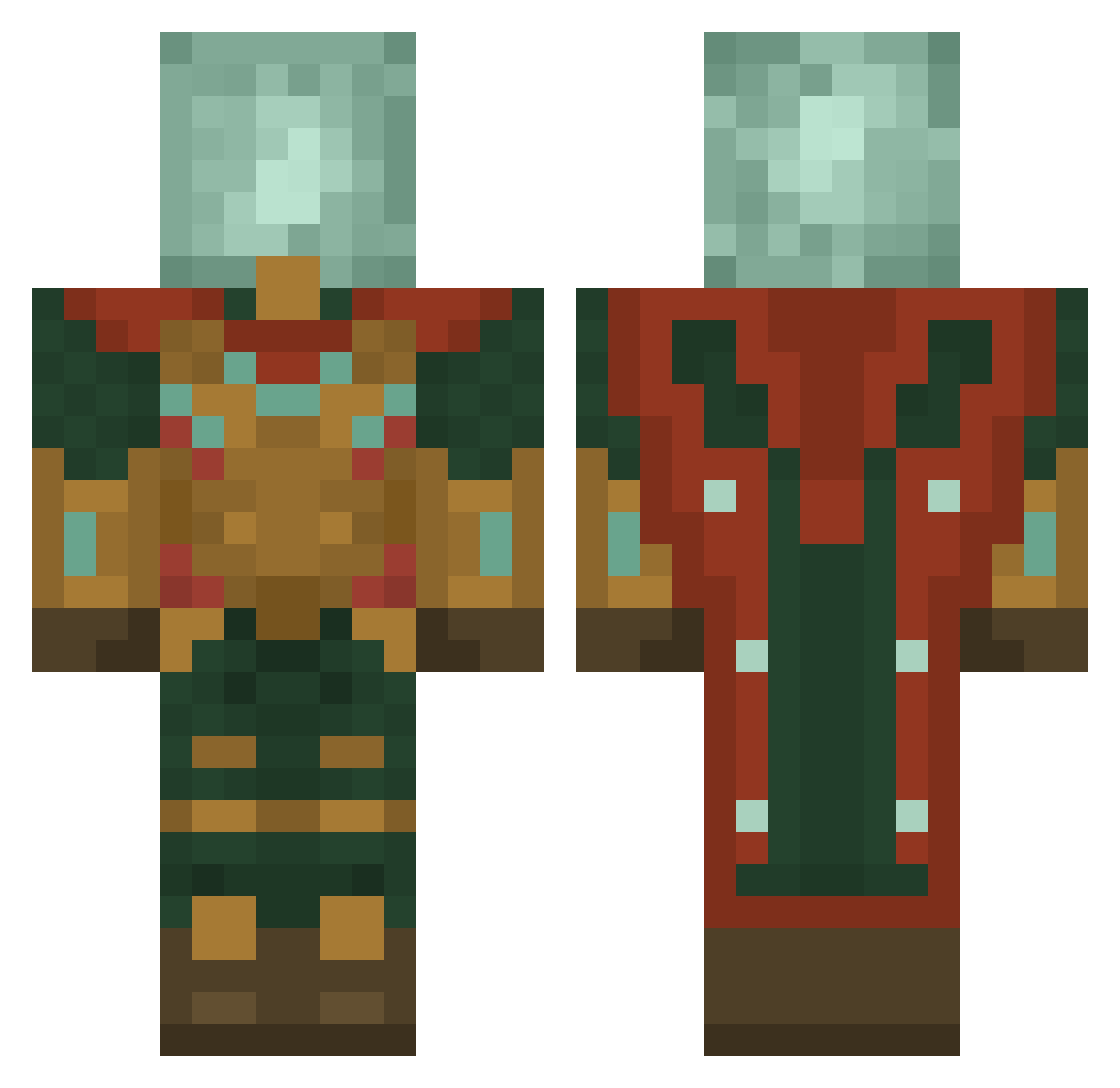 3d20 Minecraft skin, front and back view