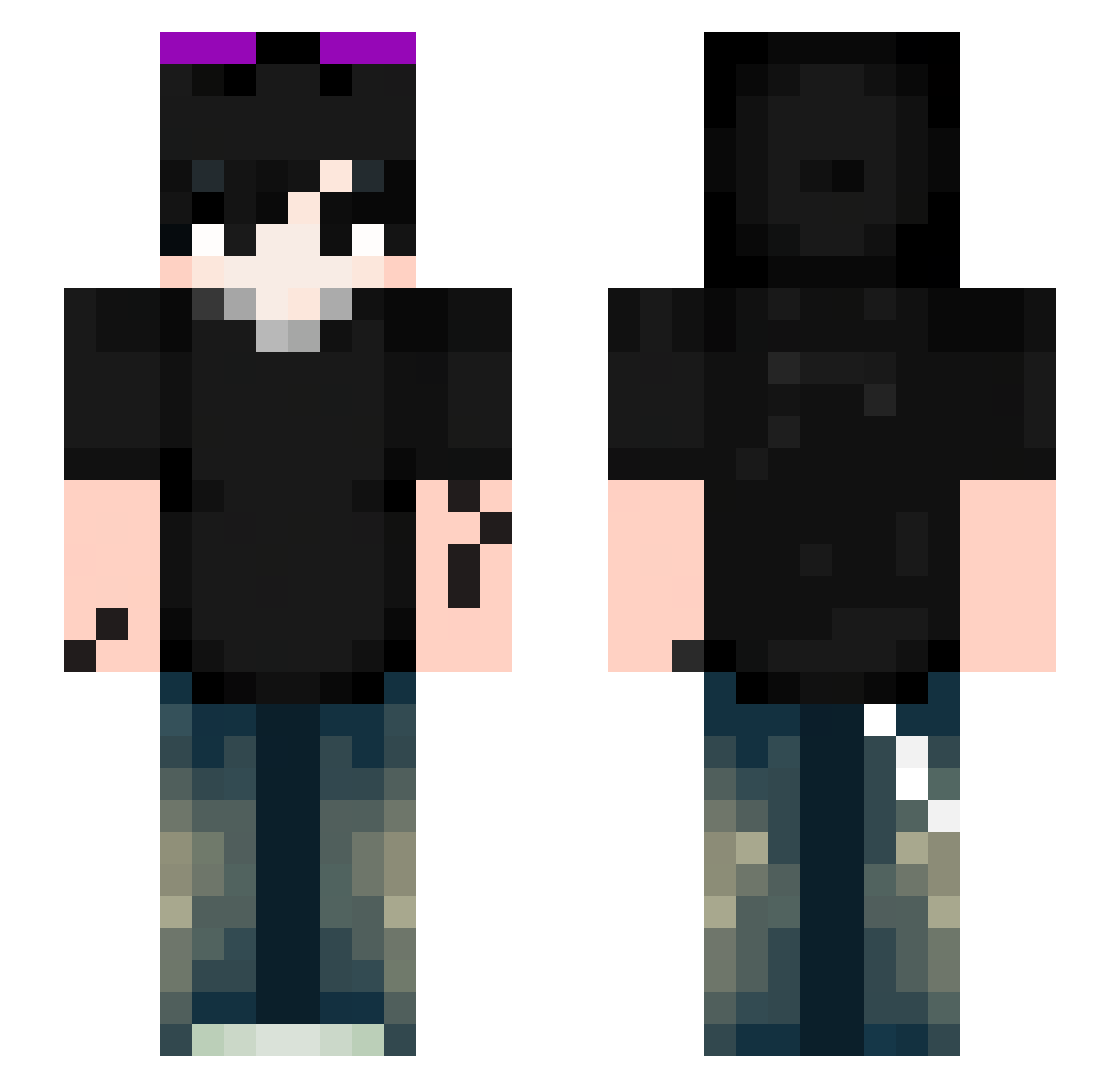 Zazanni Minecraft skin, front and back view