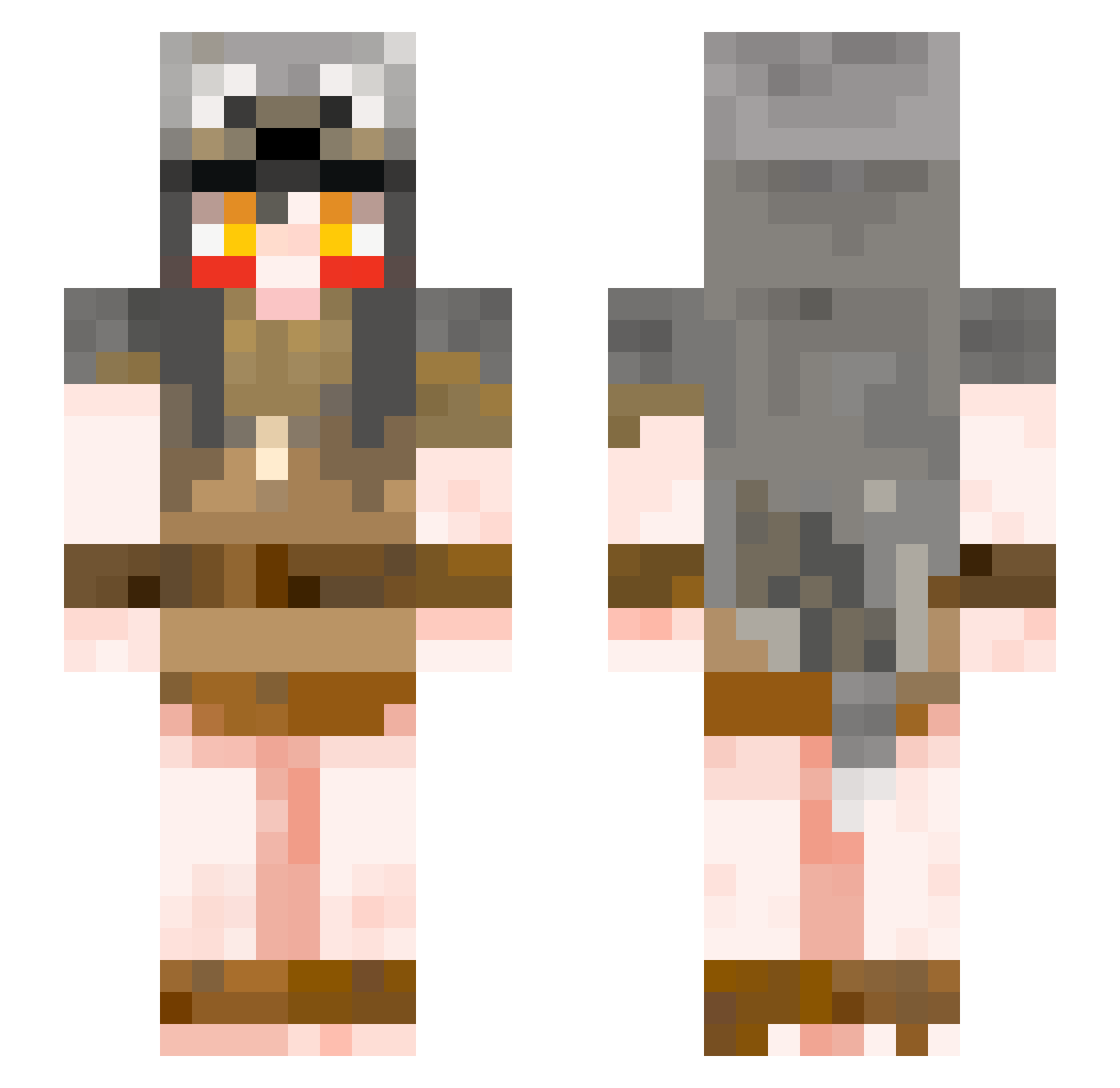 cephalom Minecraft skin, front and back view