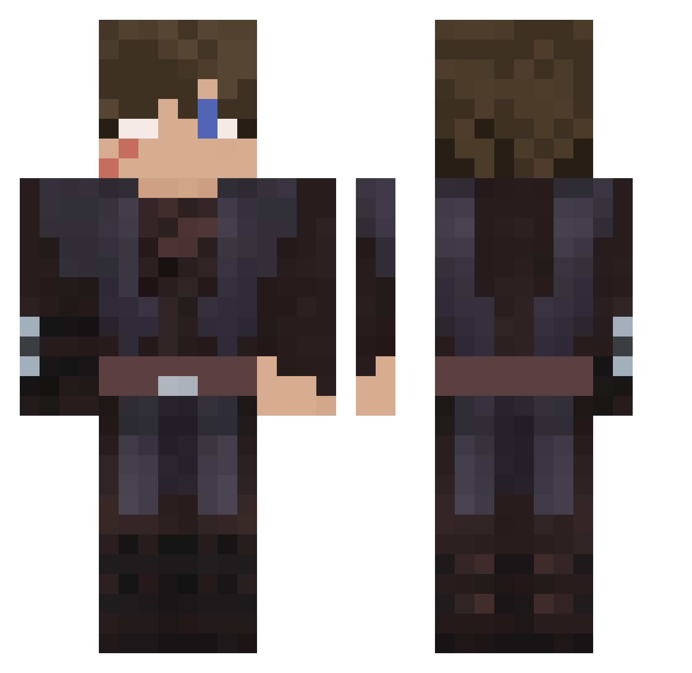 YorrieSnorrie Minecraft skin, front and back view