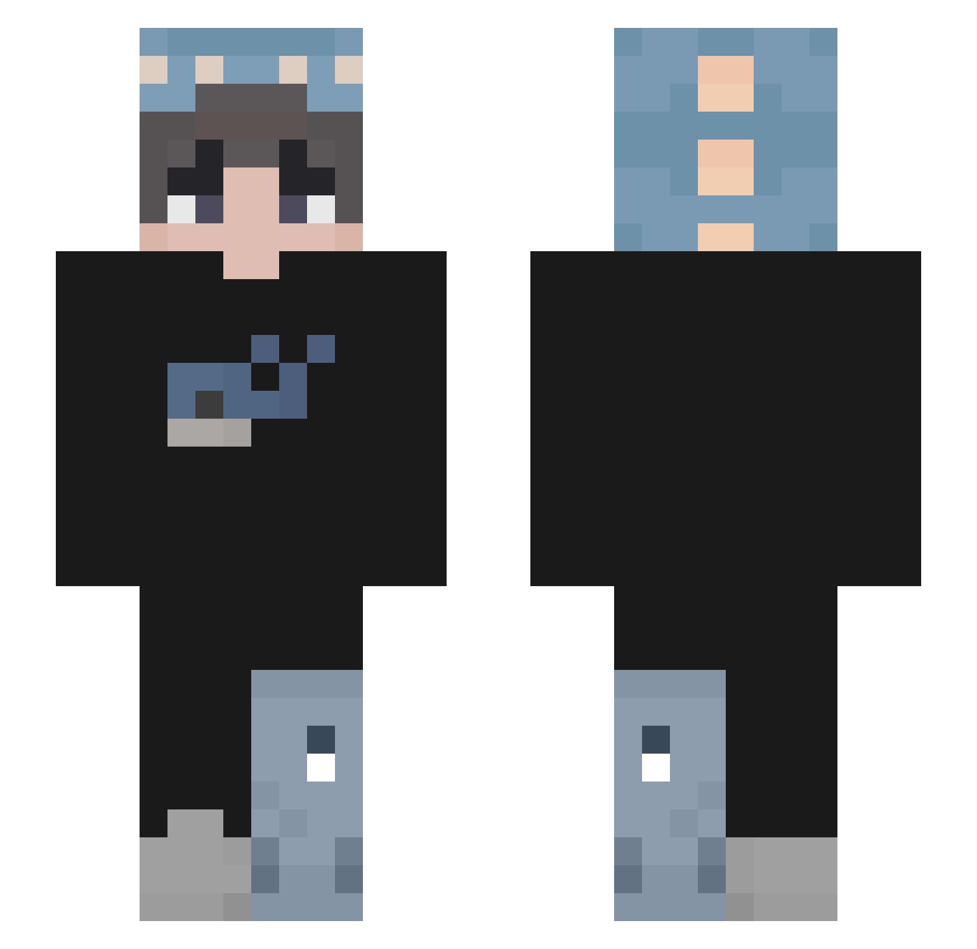ySoLovely Minecraft skin, front and back view