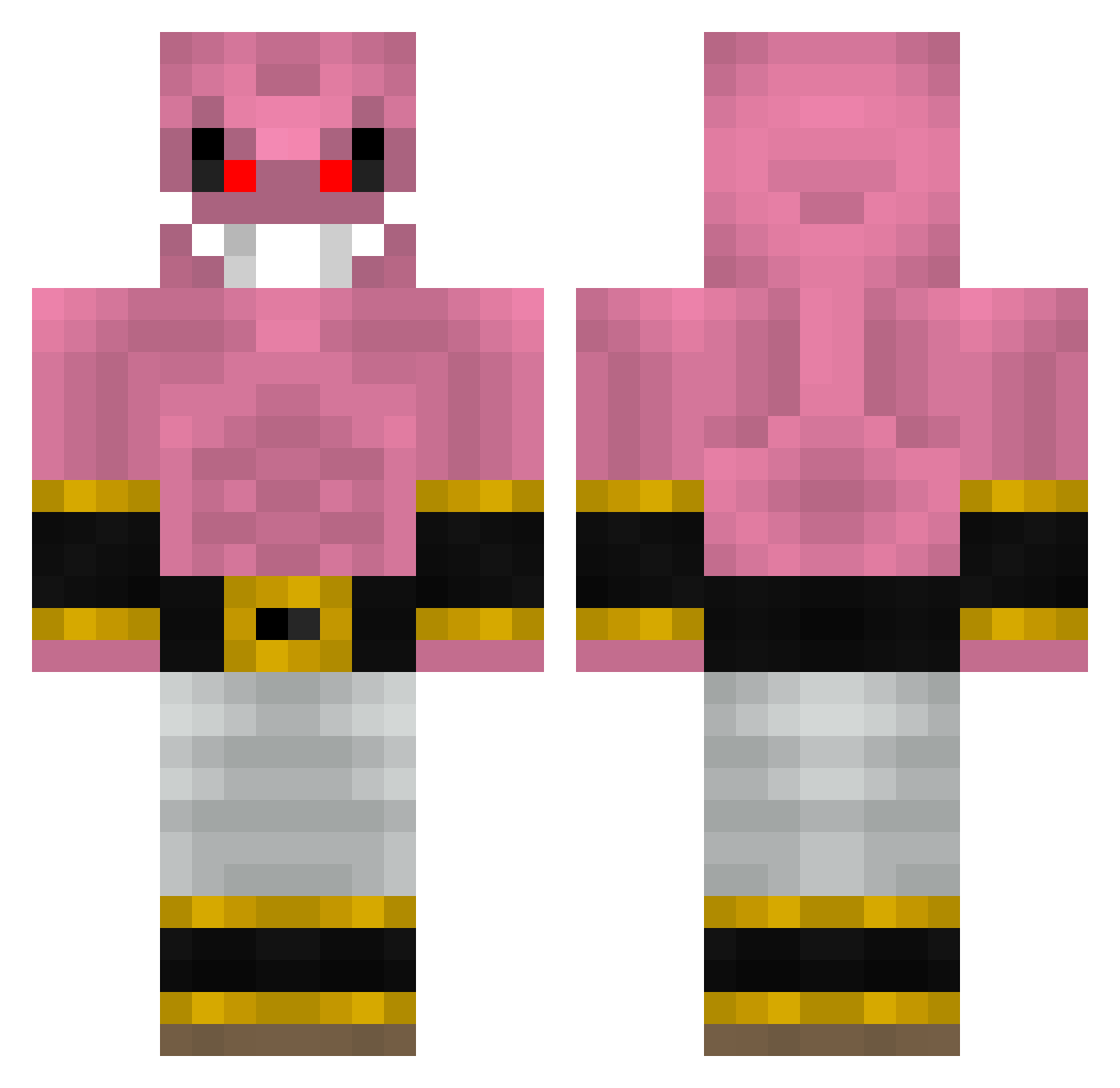 Zibah Minecraft skin, front and back view