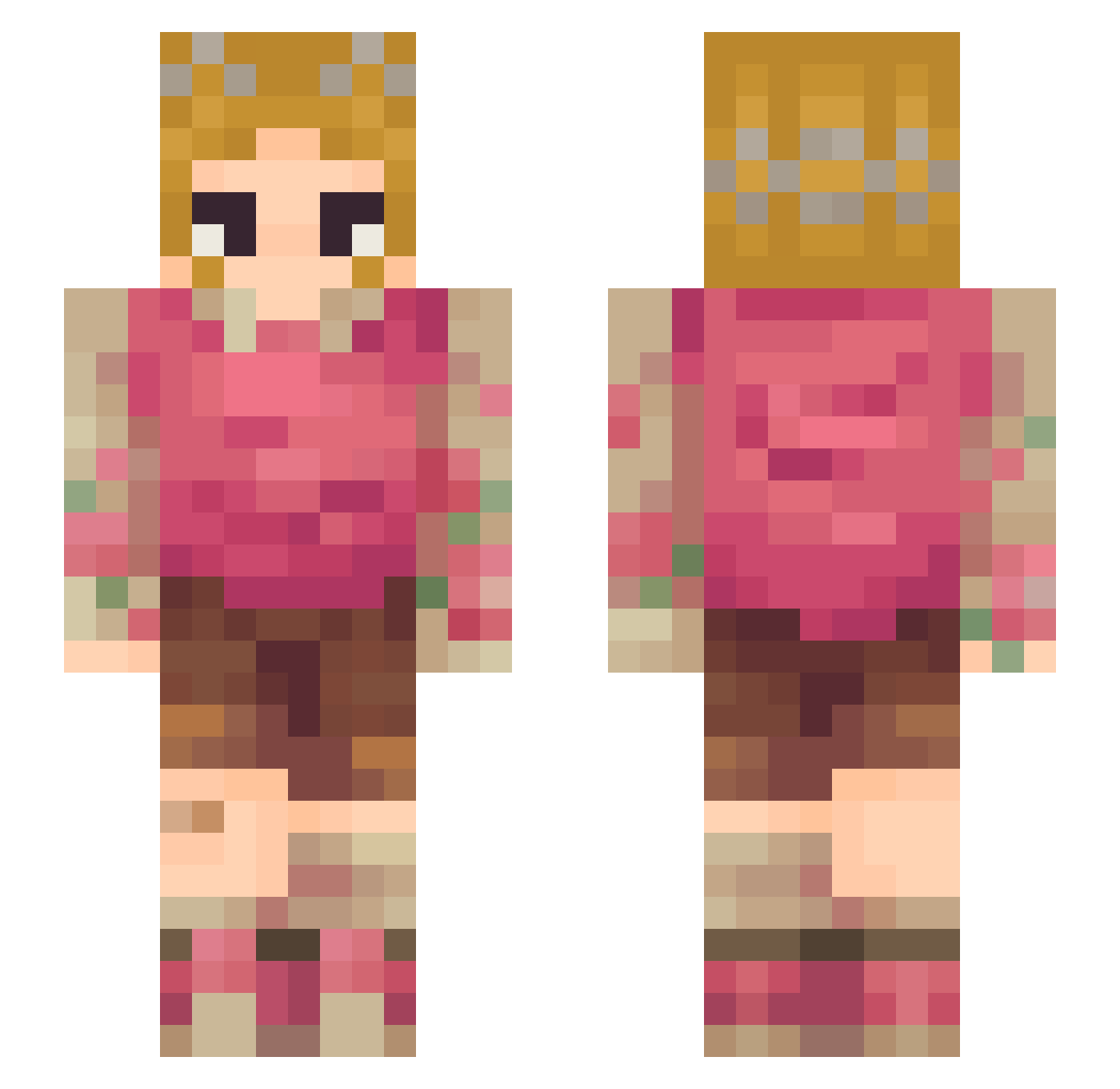 Frosti7 Minecraft skin, front and back view