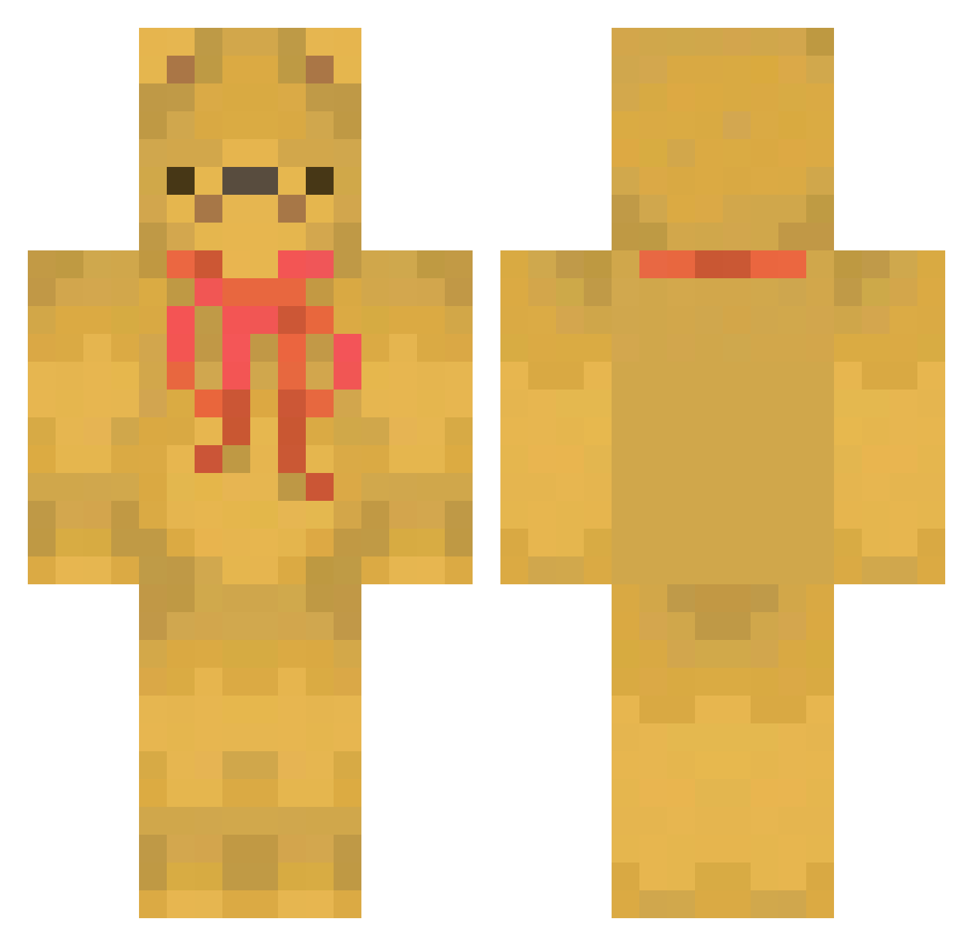 Solio Minecraft skin, front and back view
