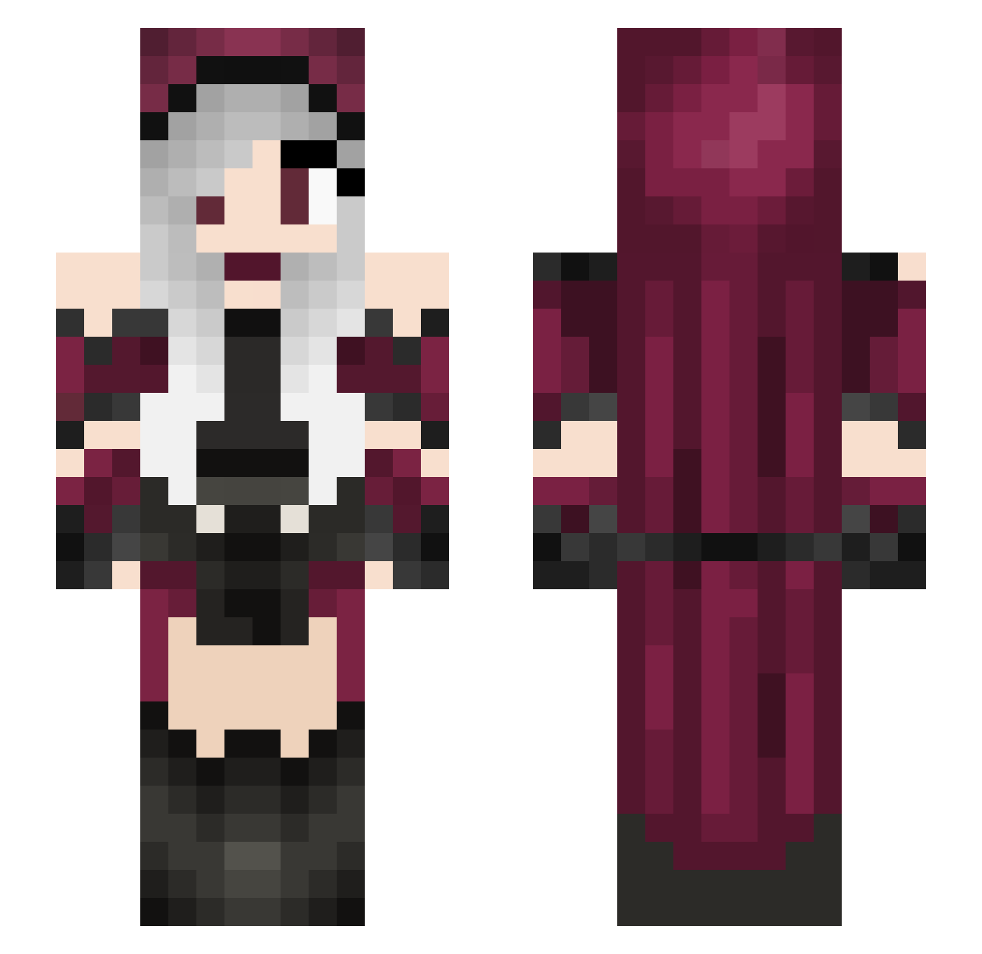 tsumugichi Minecraft skin, front and back view