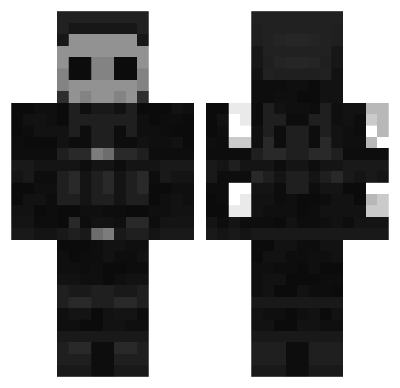 Snickelle Minecraft skin, front and back view