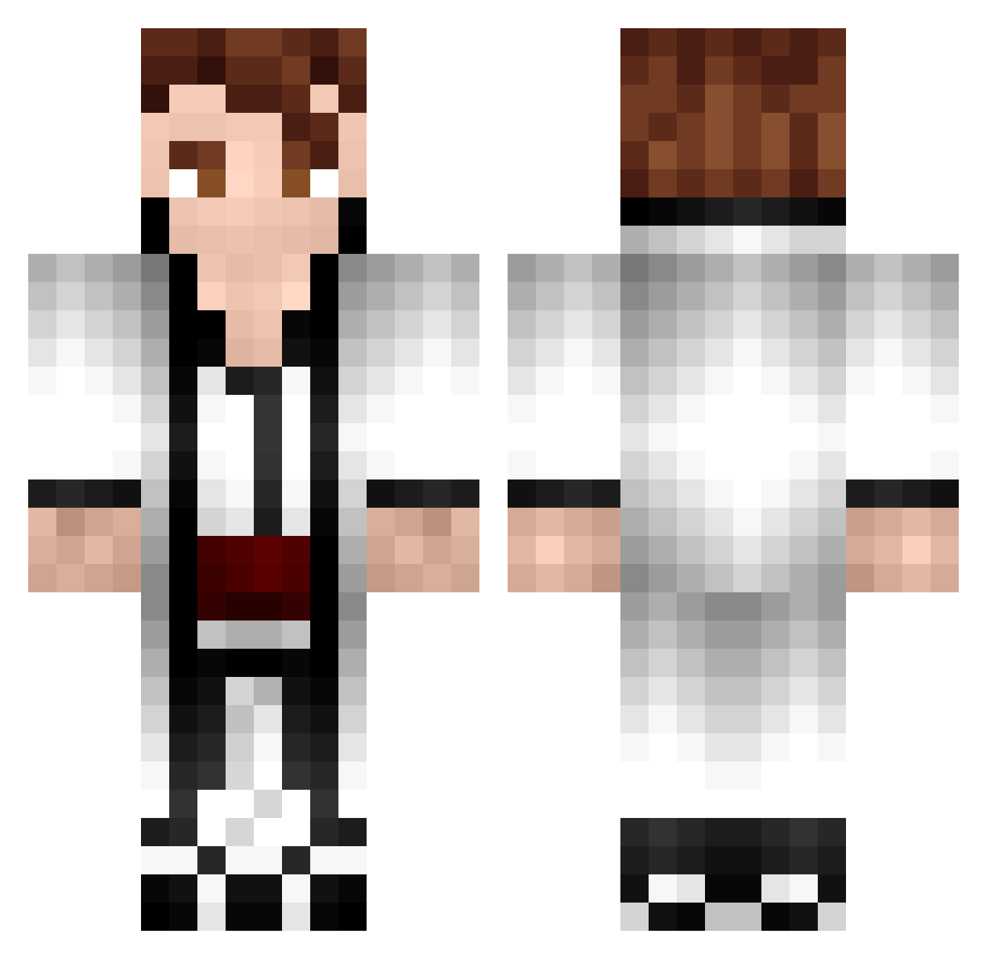 Poukaille Minecraft skin, front and back view