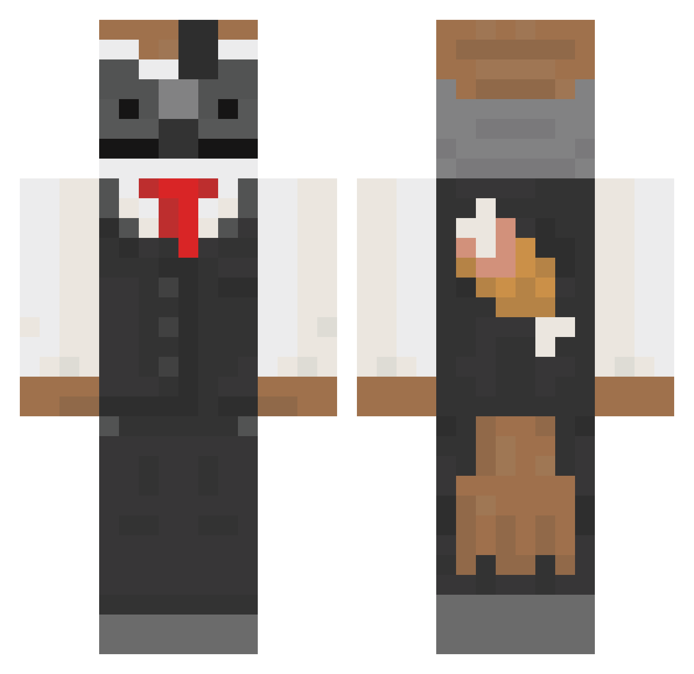 quahh Minecraft skin, front and back view