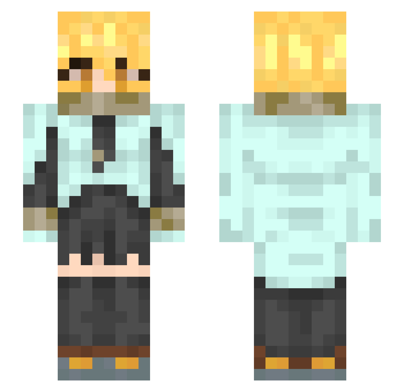Ne_Bee Minecraft skin, front and back view
