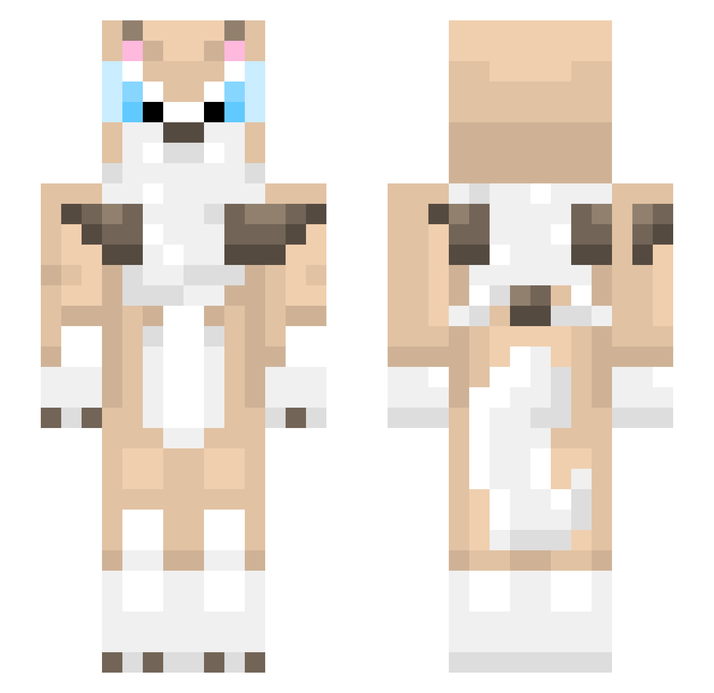 rolycolyy Minecraft skin, front and back view