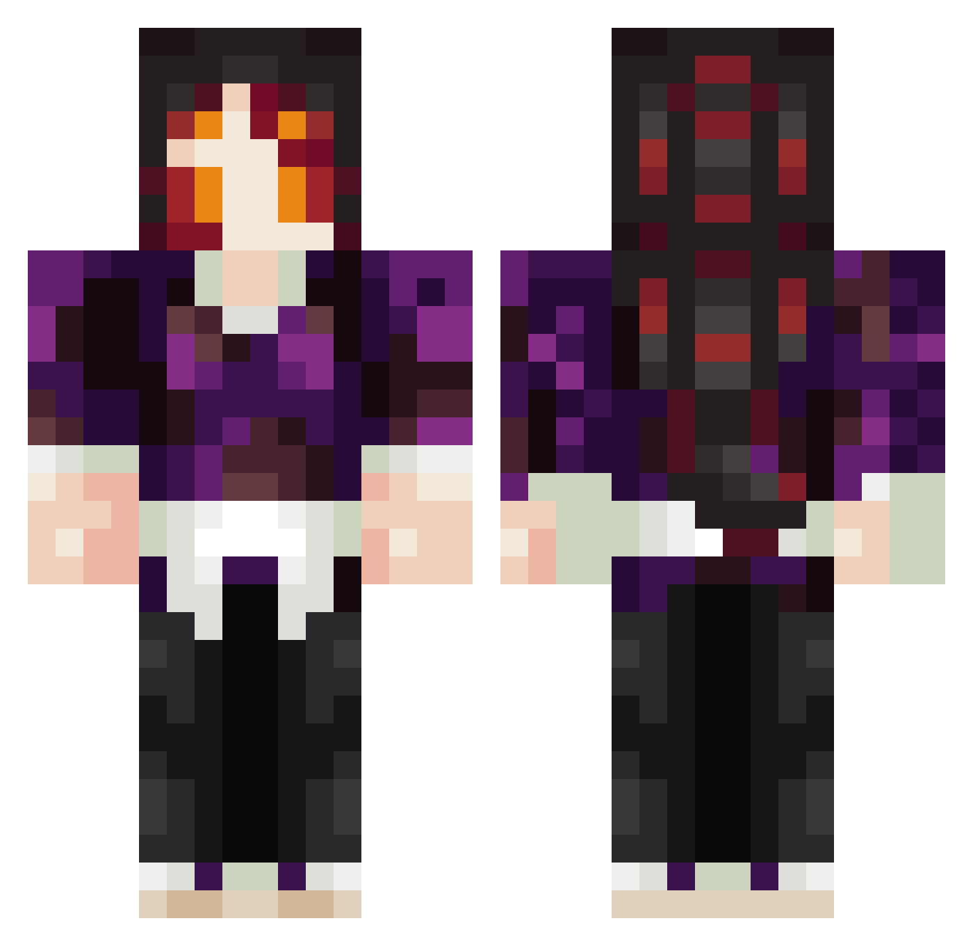 GarouTheWeeb Minecraft skin, front and back view